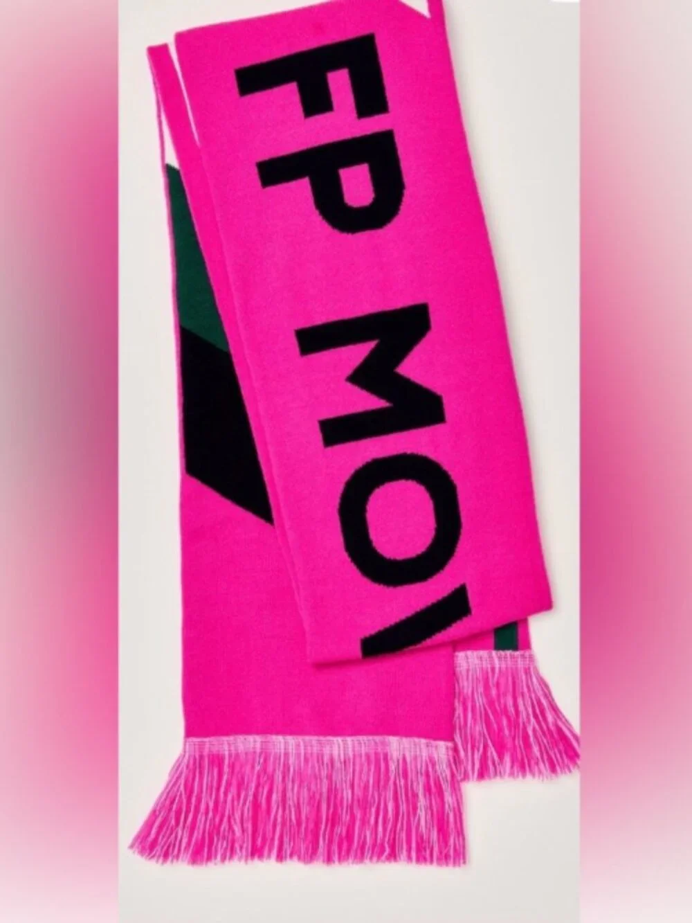 Free People Movement Big League Reversible Hot Pink‎ Winter Colorful Scarf - NEW